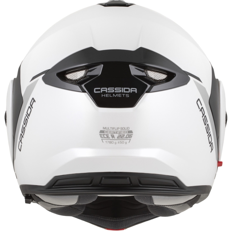 Casque de moto modulable Cassida MultiFlip Solid blanc nacré-noir