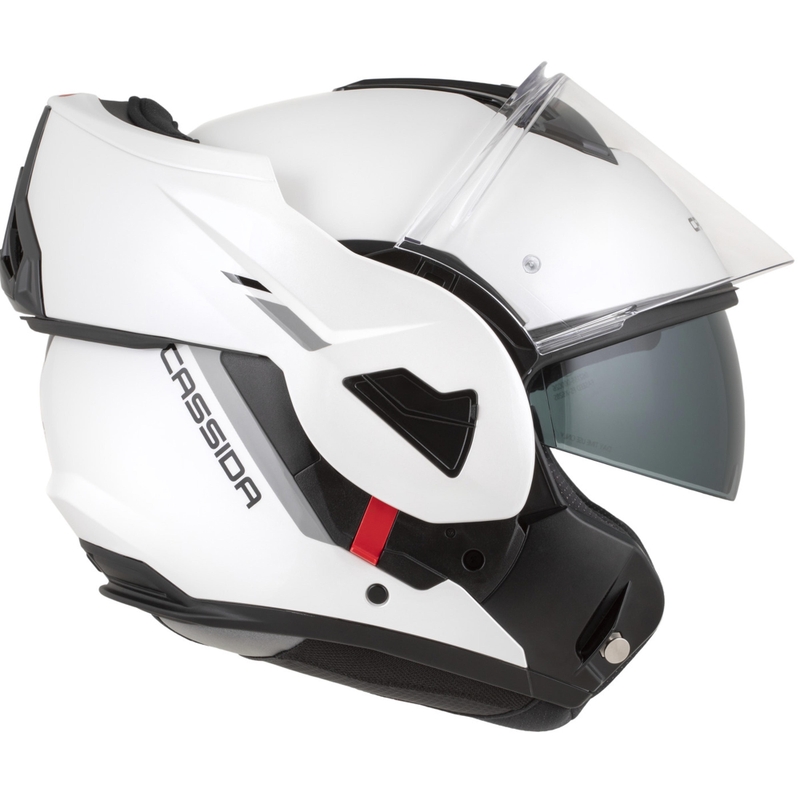 Casque de moto modulable Cassida MultiFlip Solid blanc nacré-noir