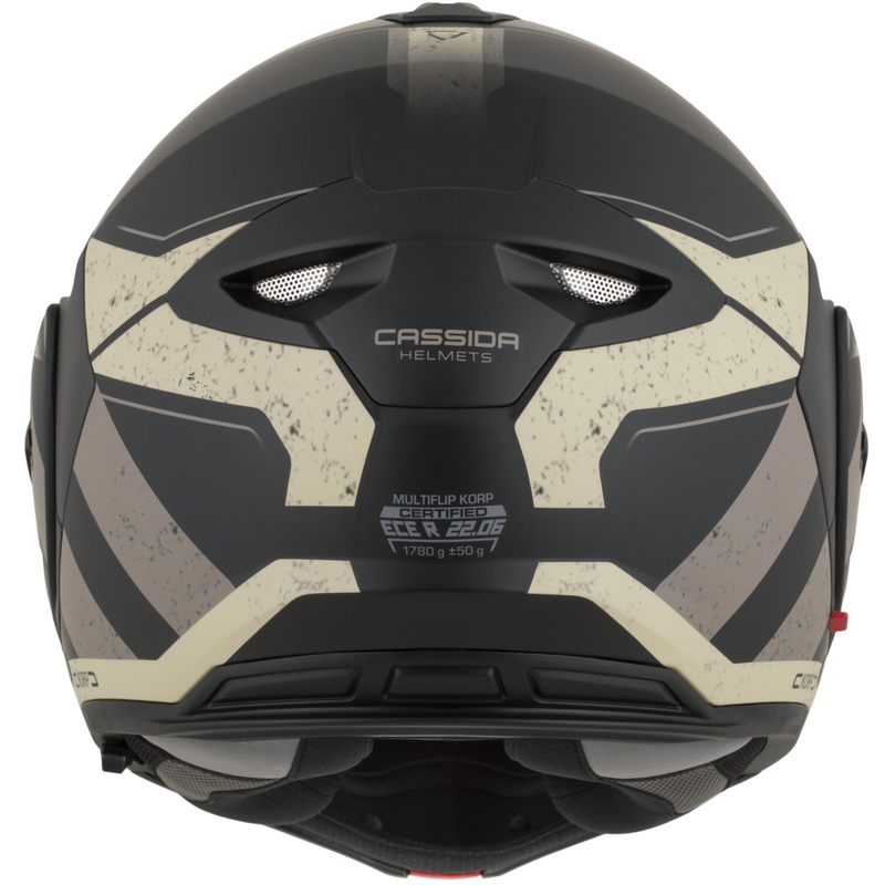 Casque de moto modulable Cassida MultiFlip Korp noir mat sable kaki