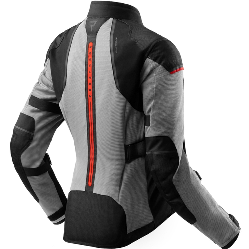 Blouson de moto pour femme Rebelhorn Scandal 3 noir-gris-rouge