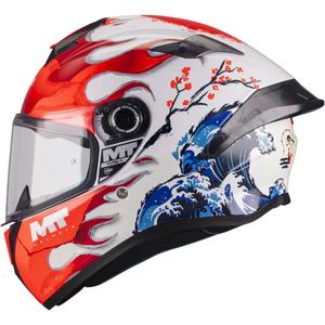 Casque intégral de moto MT Targo S Yamanaka A5 blanc-rouge-bleu
