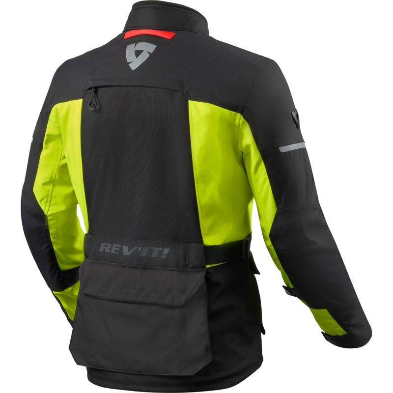 Blouson de moto Revit Outback 5 H2O noir et jaune fluo