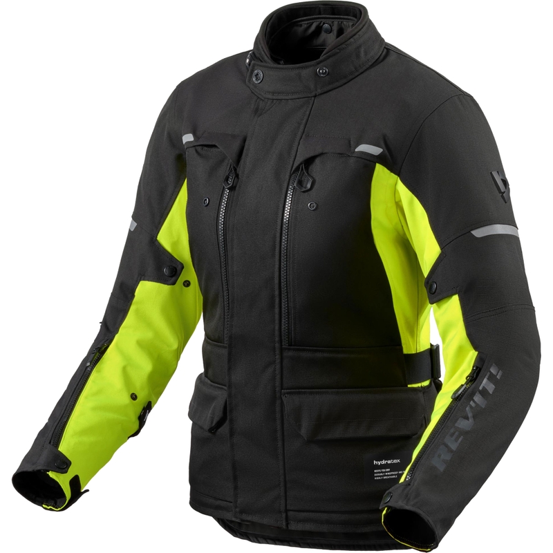 Veste de moto pour femme Revit Outback 5 H2O, noir et jaune fluo