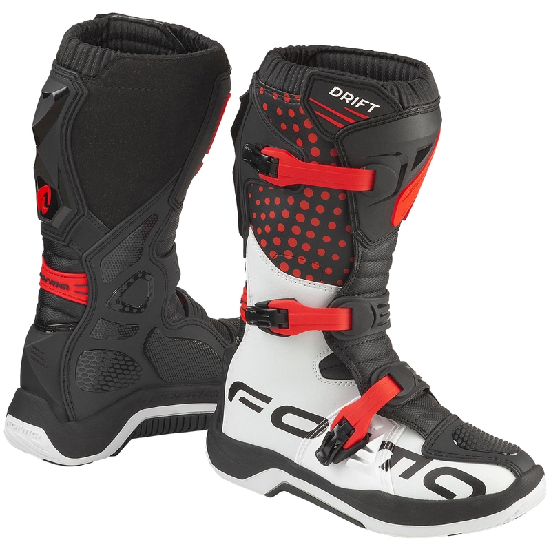Bottes de moto pour enfants Forma Drift noir-rouge-blanc