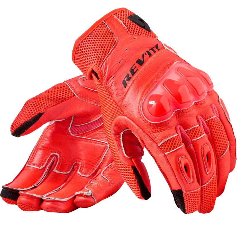 Gants de moto Revit Ritmo fluo rouge-noir