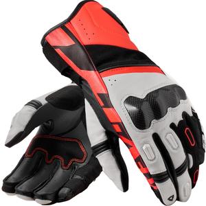 Gants de moto Revit RSR 5 blanc-rouge fluo