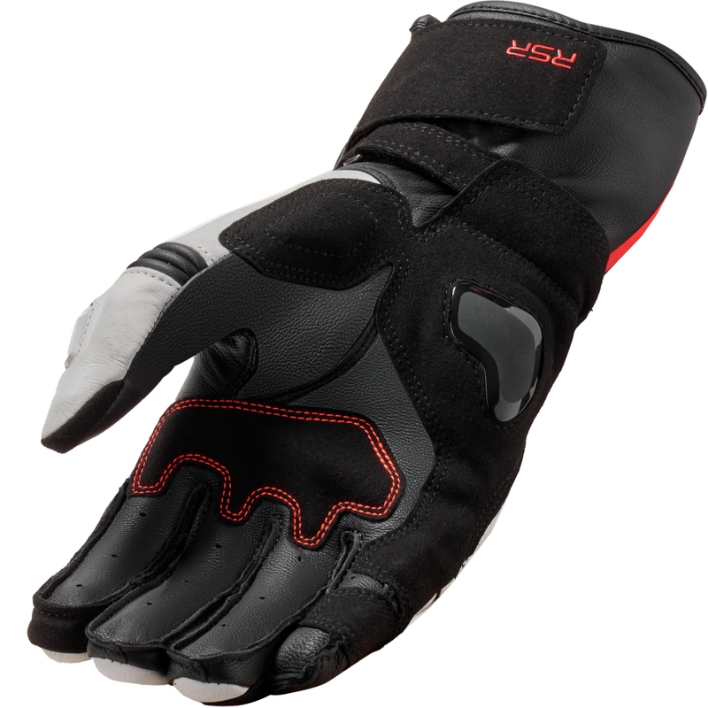 Gants de moto Revit RSR 5 blanc-rouge fluo