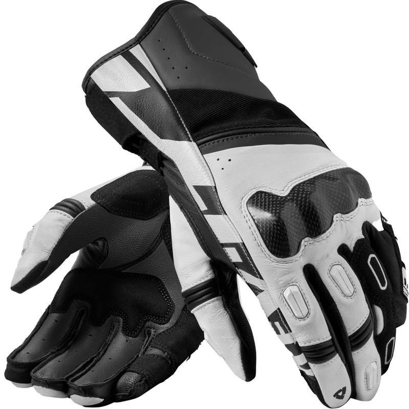 Gants de moto Revit RSR 5 noir et blanc