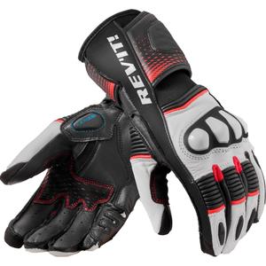 Gants de moto pour femmes Revit Xena 4 blanc-rouge fluo