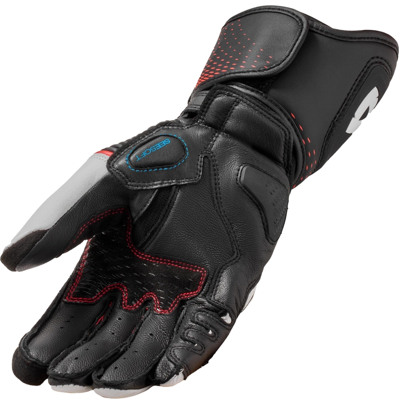 Gants de moto pour femmes Revit Xena 4 blanc-rouge fluo