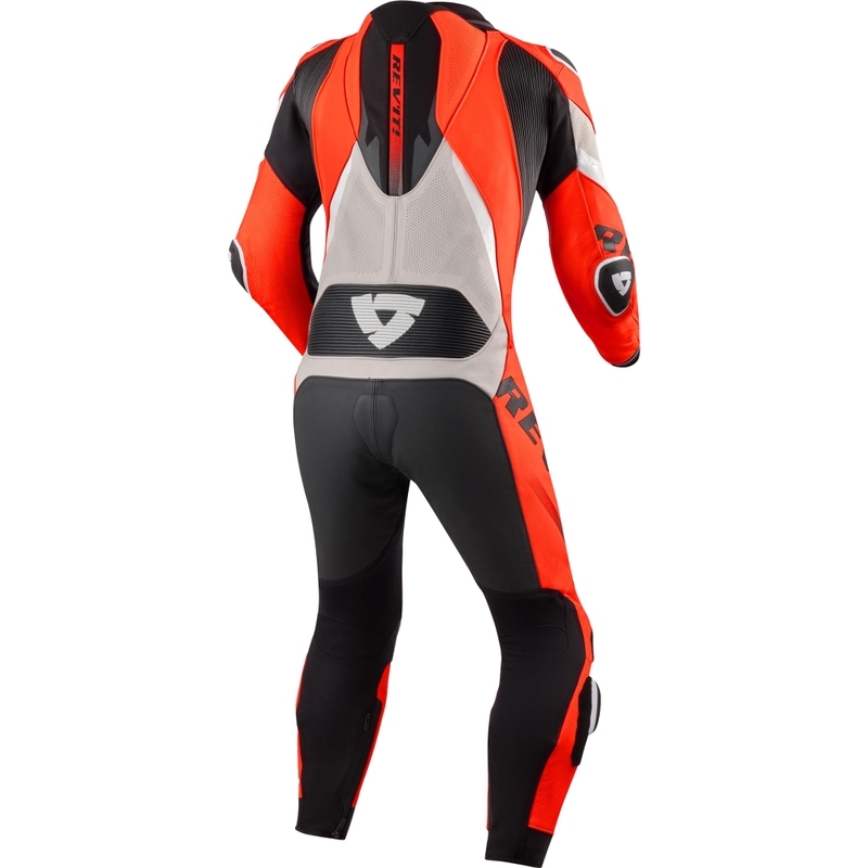 Combinaison de moto Revit One Piece Hyperspeed 3 Gris clair-Rouge fluo