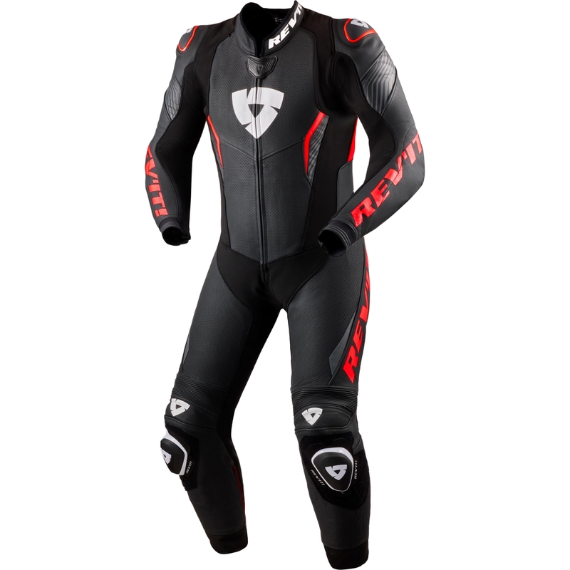 Combinaison de moto Revit Argon 3 noir-rouge fluo