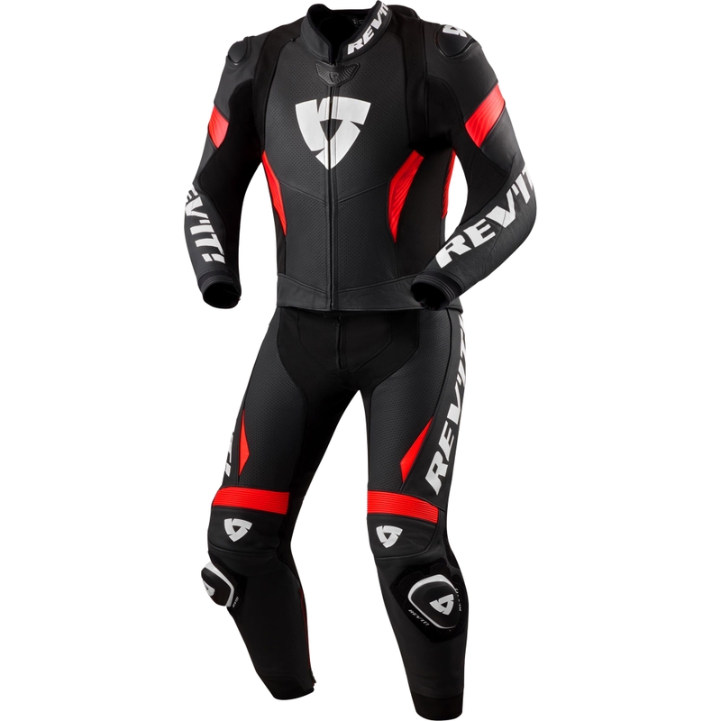 Combinaison de moto deux pièces Revit Argon 3 noir-rouge fluo