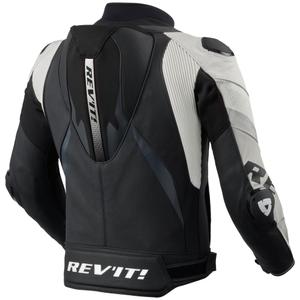 Blouson de moto en cuir Revit Hyperspeed 3 PRO noir et blanc