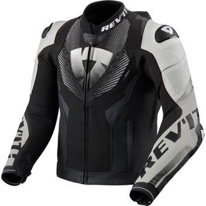 Blouson de moto en cuir Revit Hyperspeed 3 PRO noir et blanc