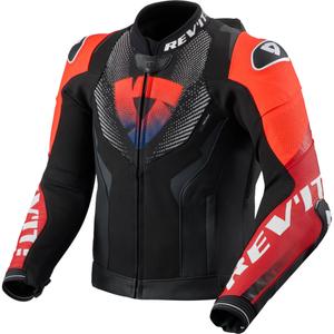 Blouson de moto en cuir Revit Hyperspeed 3 PRO noir et rouge