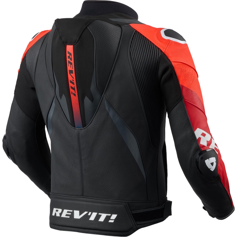 Blouson de moto en cuir Revit Hyperspeed 3 PRO noir et rouge