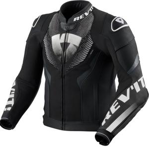Blouson de moto en cuir Revit Hyperspeed 3 Air noir et blanc