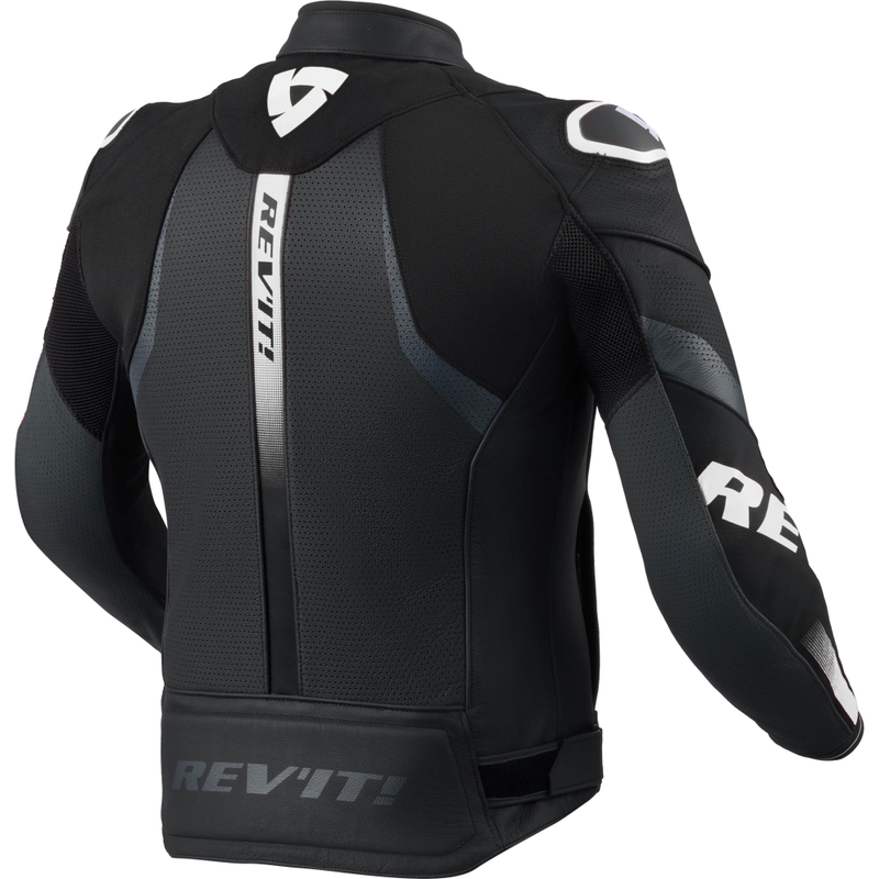 Blouson de moto en cuir Revit Hyperspeed 3 Air noir et blanc