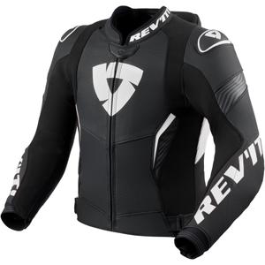 Blouson de moto en cuir Revit Argon 3 PRO noir et blanc