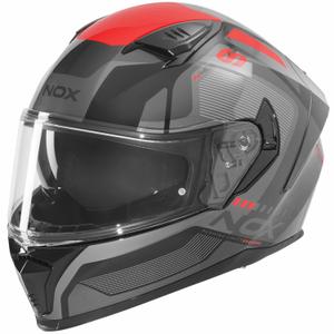 Casque intégral de moto NOX N402 Mentor noir-rouge