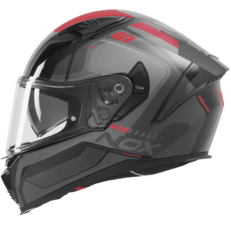 Casque intégral de moto NOX N402 Mentor noir-rouge