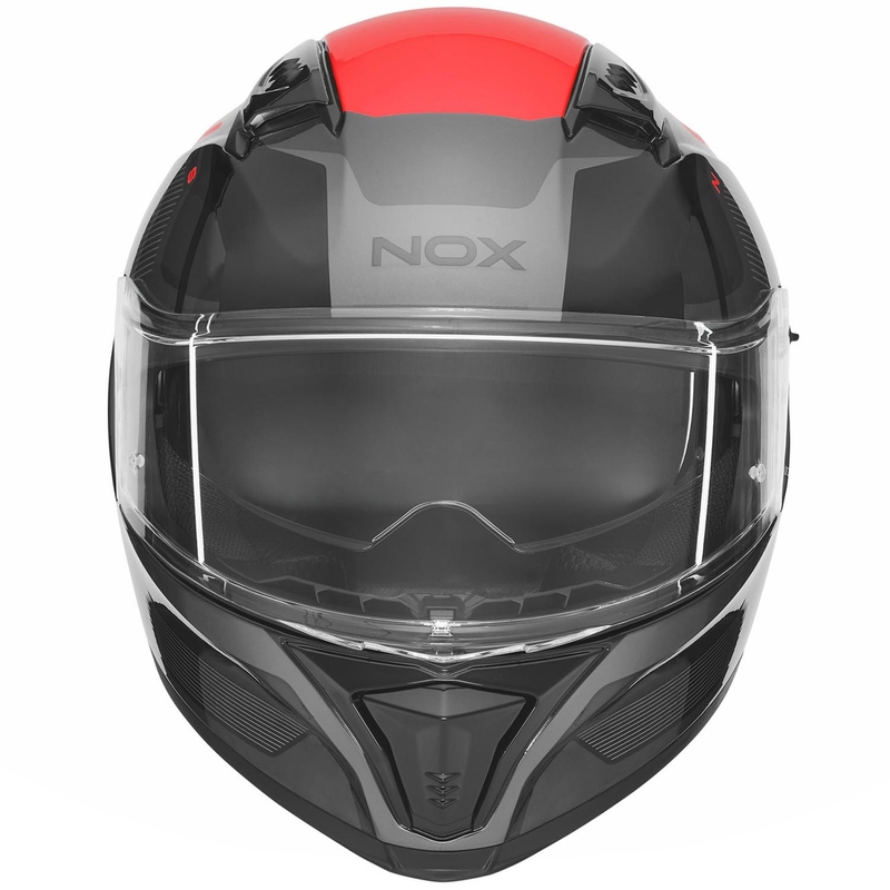 Casque intégral de moto NOX N402 Mentor noir-rouge