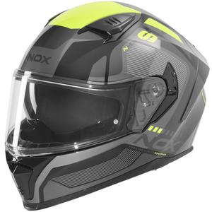 Casque intégral de moto NOX N402 Mentor noir-jaune fluo