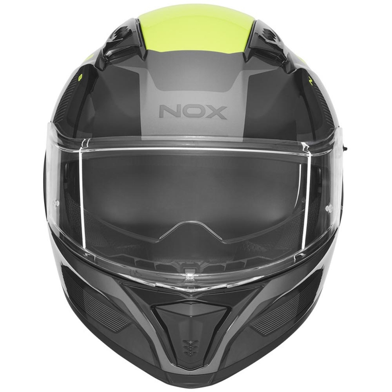 Casque intégral de moto NOX N402 Mentor noir-jaune fluo