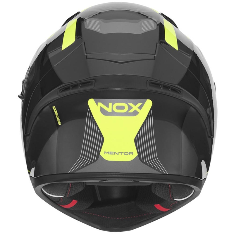 Casque intégral de moto NOX N402 Mentor noir-jaune fluo