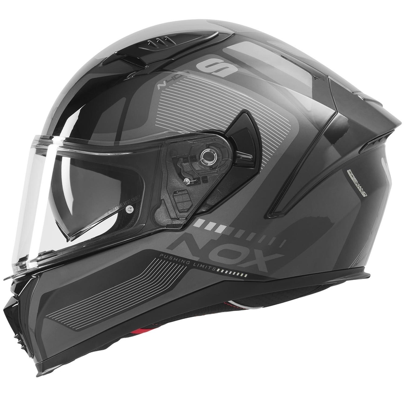 Casque intégral de moto NOX N402 Mentor noir et argent