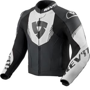 Blouson de moto en cuir Revit Argon 3 noir et blanc