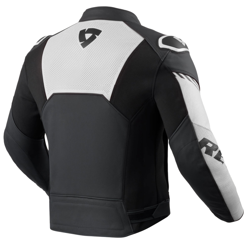 Blouson de moto en cuir Revit Argon 3 noir et blanc