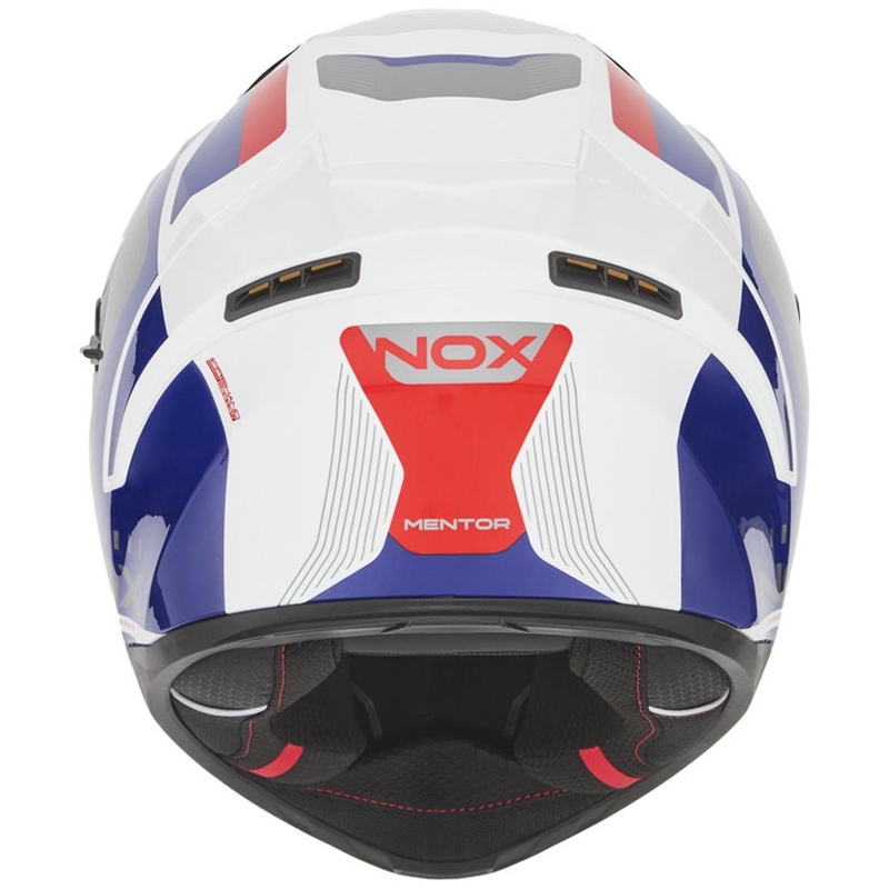 Casque intégral de moto NOX N402 Mentor blanc-bleu-rouge