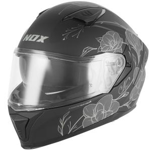 Casque intégral de moto NOX N402 Spring noir mat-argent