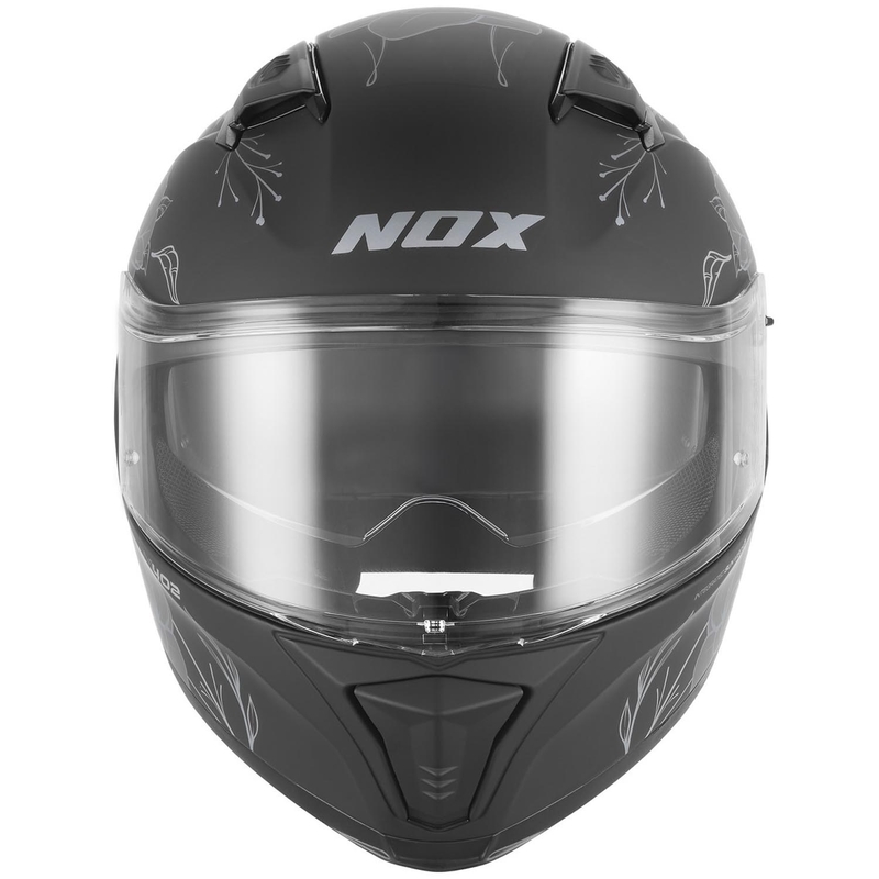 Casque intégral de moto NOX N402 Spring noir mat-argent