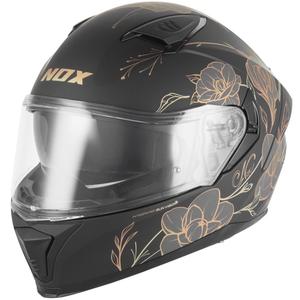 Casque intégral de moto NOX N402 Spring noir mat-or