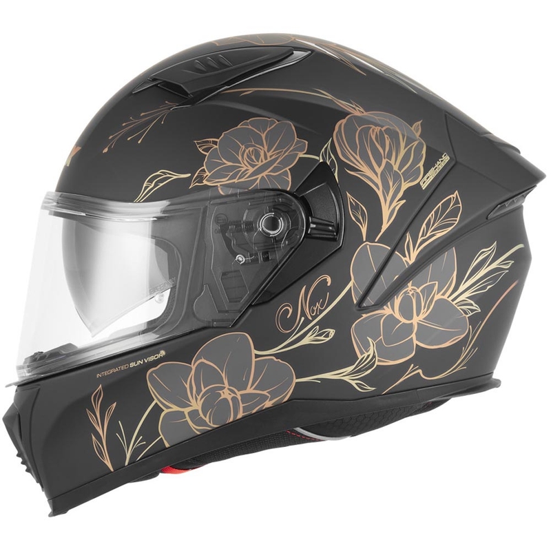 Casque intégral de moto NOX N402 Spring noir mat-or