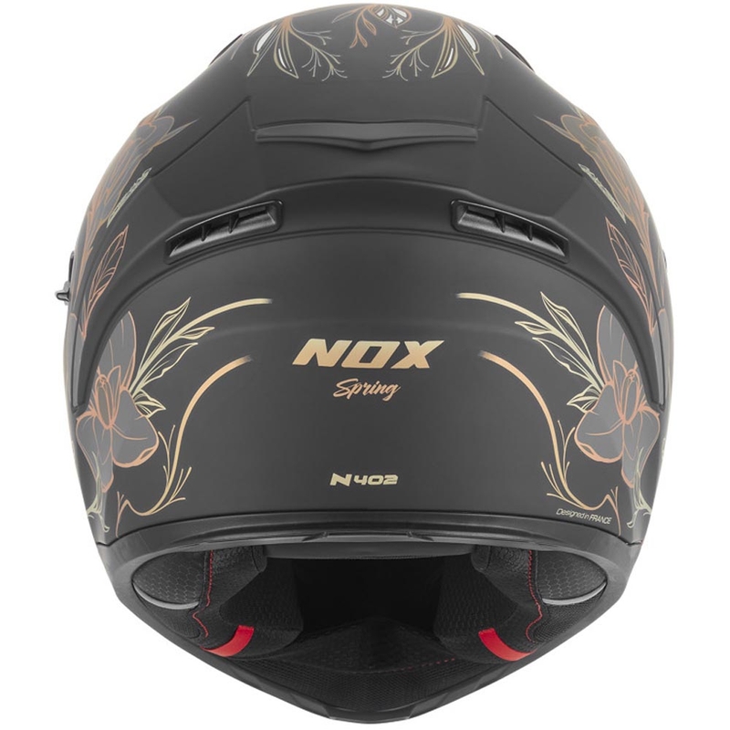 Casque intégral de moto NOX N402 Spring noir mat-or