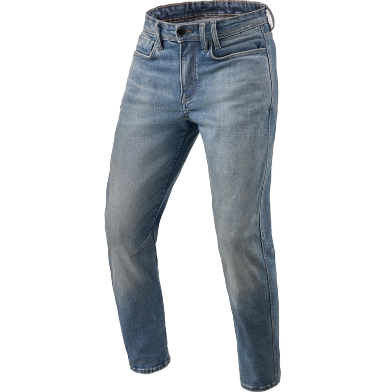 Jean moto Revit Detroit 3 fuselé extra court - Bleu moyen vintage