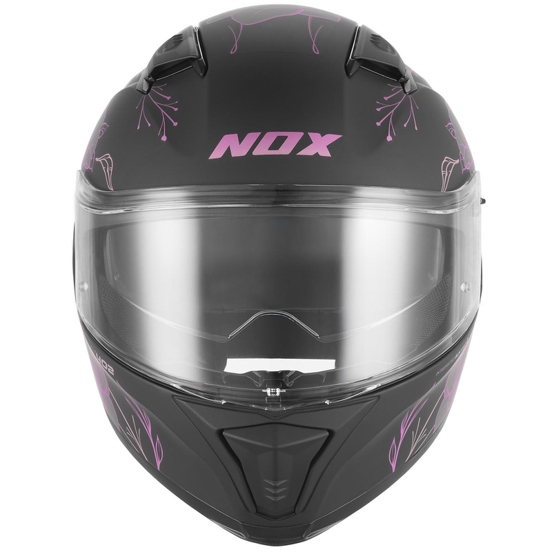 Casque intégral de moto NOX N402 Spring noir mat-rose