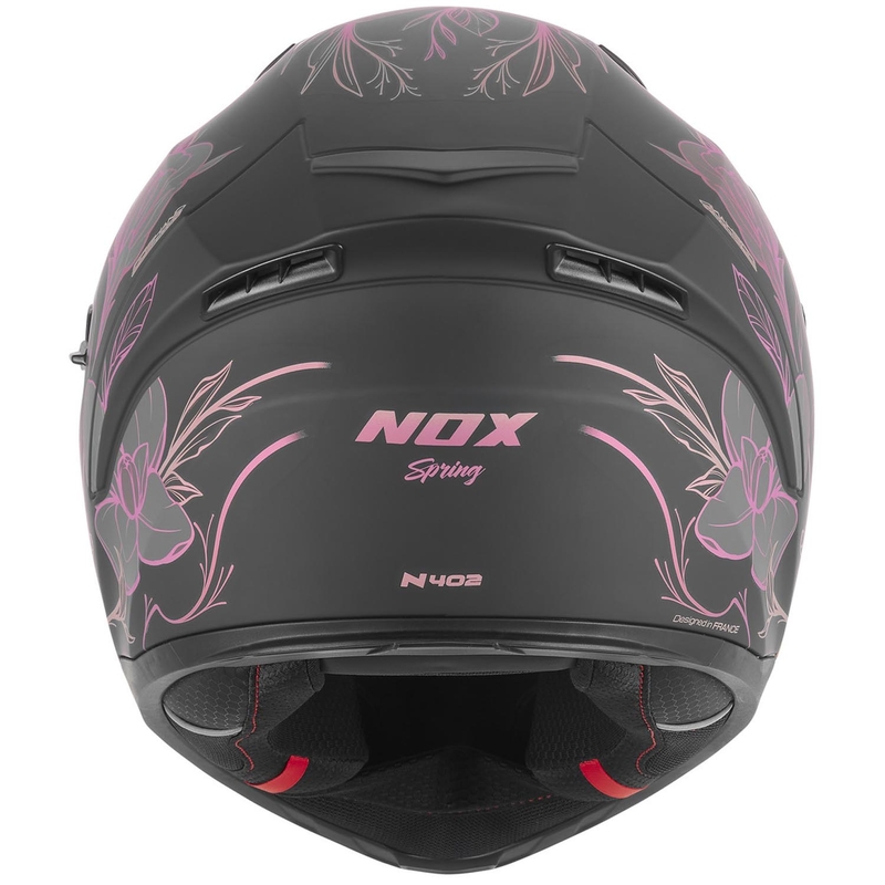 Casque intégral de moto NOX N402 Spring noir mat-rose