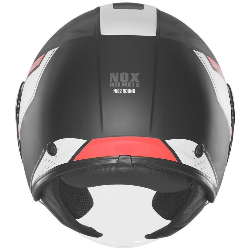 Casque de moto jet NOX N182 Rond noir mat-rouge