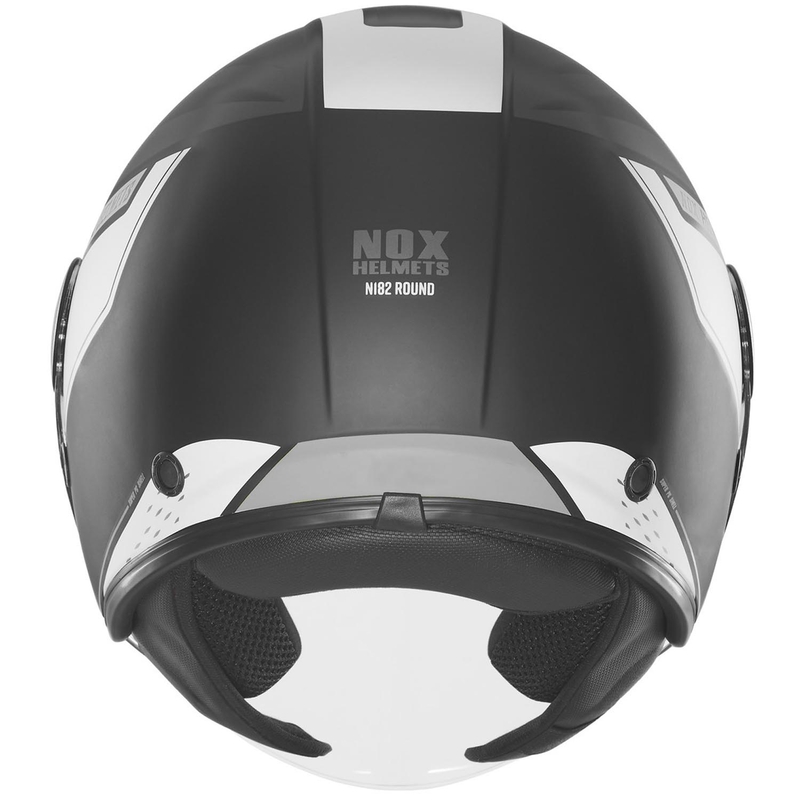 Casque de moto jet NOX N182 Rond noir mat-argent