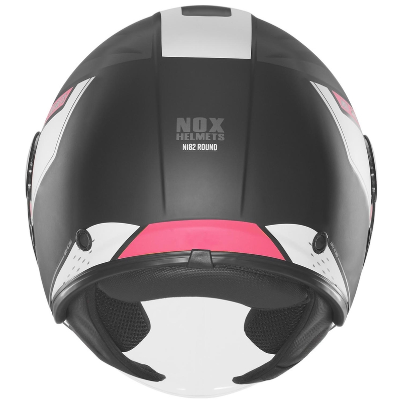 Casque de moto ouvert NOX N182 Rond noir mat-rose