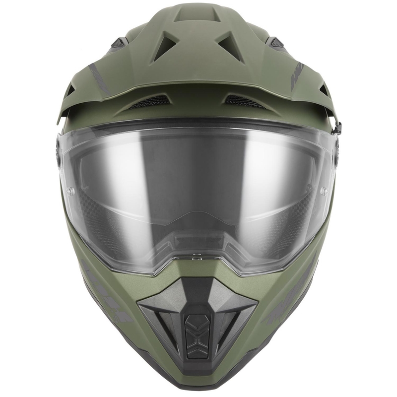 Casque de moto enduro NOX N350 vert kaki