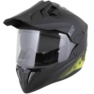 Casque de moto enduro ZED XD1 noir mat-jaune fluo