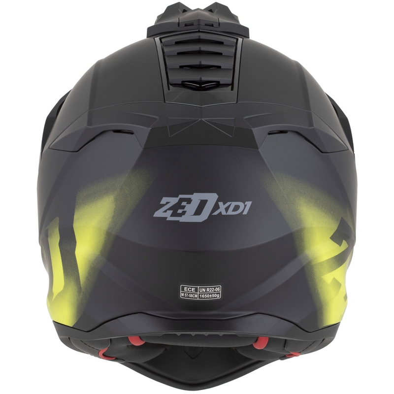 Casque de moto enduro ZED XD1 noir mat-jaune fluo