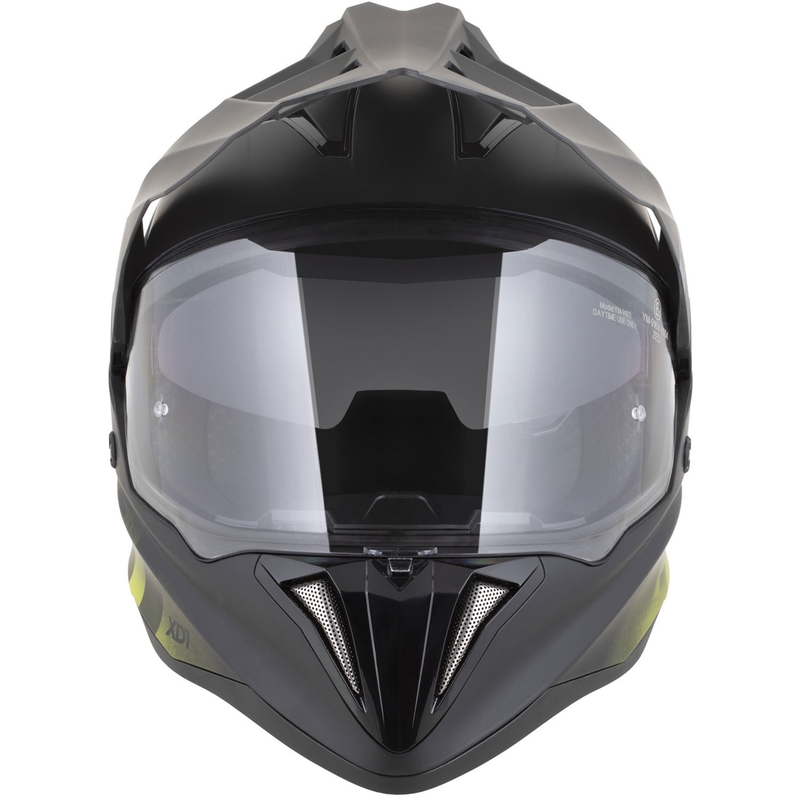 Casque de moto enduro ZED XD1 noir mat-jaune fluo