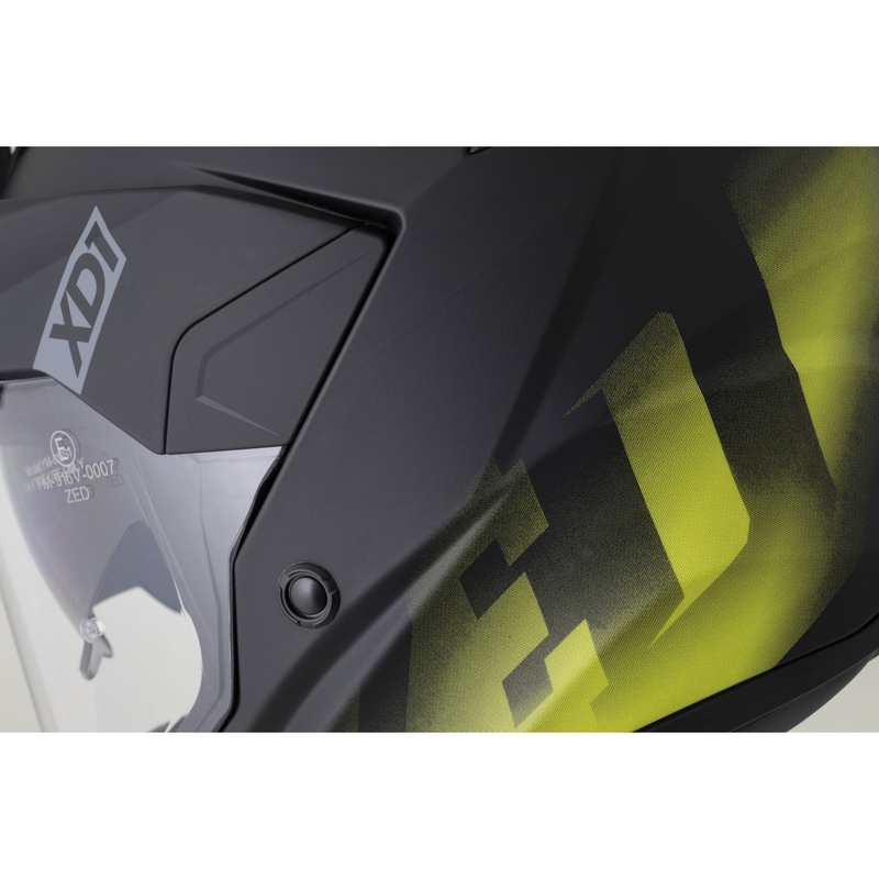 Casque de moto enduro ZED XD1 noir mat-jaune fluo